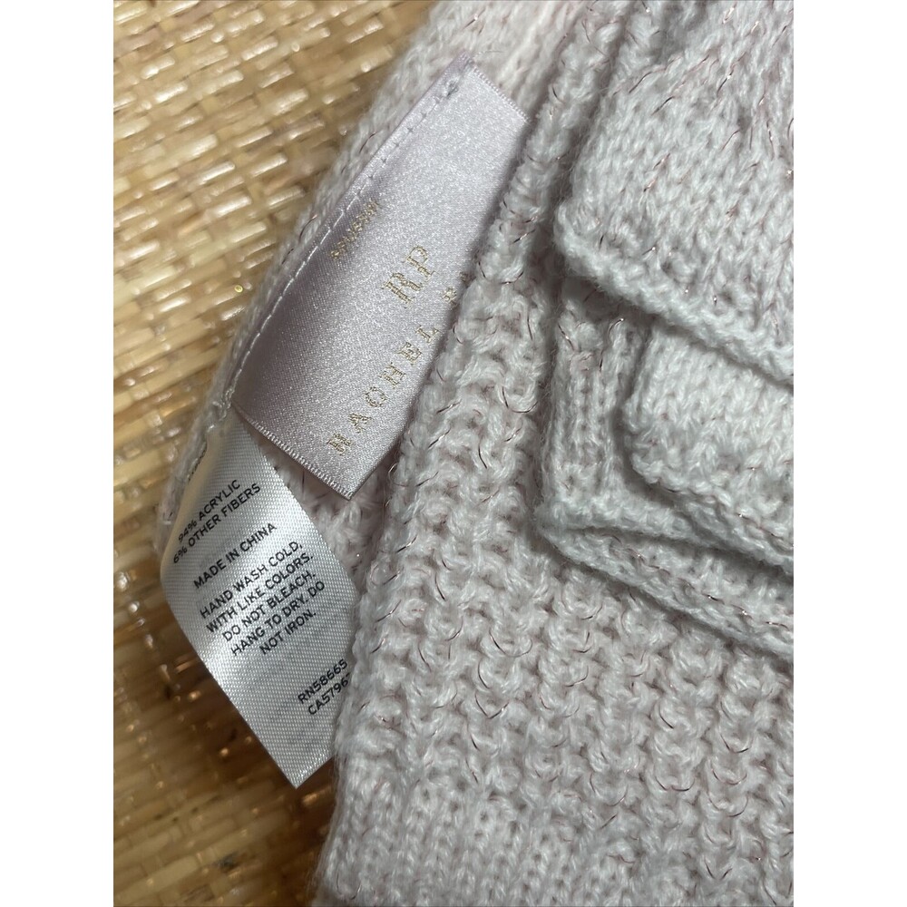Rachel Parcell Pink With Matallic Thread Ribbed Throw Blanket New - Picture 4 of 6